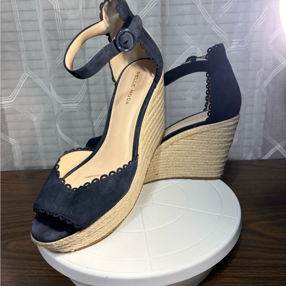 PELLE MODA Size 11 Navy 4” Wedge Espadrilles NWOT - Picture 5 of 9